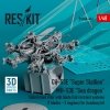 RESKIT RSU48-0416 CH-53E Super Stallion, MH-53E Sea dragon folded main rotor with blade fold restraint systems (7 blades - 3 engines) for Academy kit (3D printed) 1/48